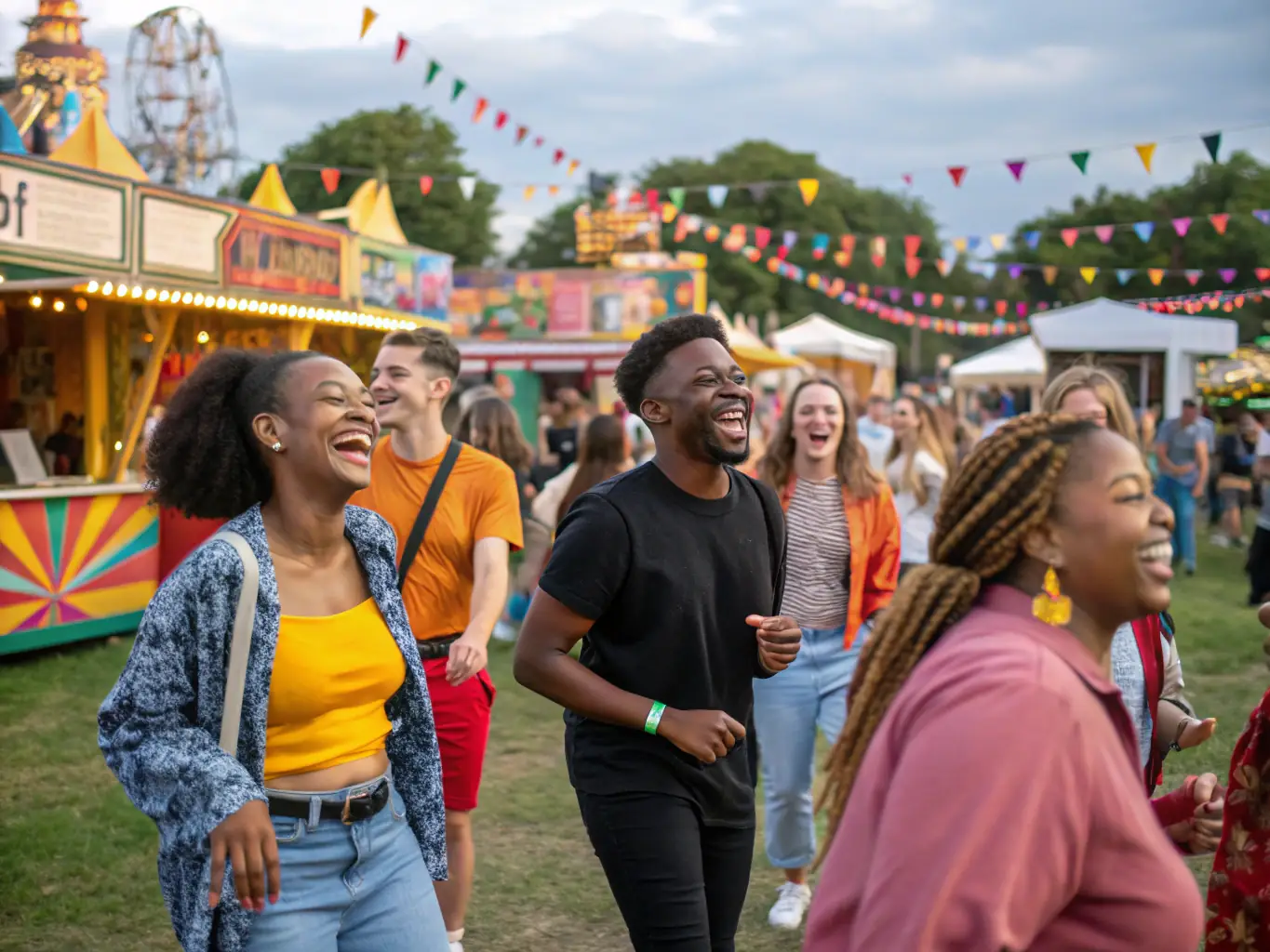 An image of a community event with diverse participants engaging in cultural exchange activities, showcasing the celebration of diversity and inclusion.